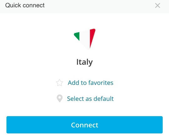 italian streaming server selection