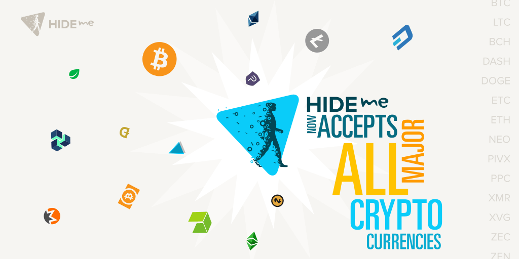 hide.me VPN Adds All Major Cryptocurrencies As Payment Options hide.me Added all major Cryptocurrencies as Payment option
