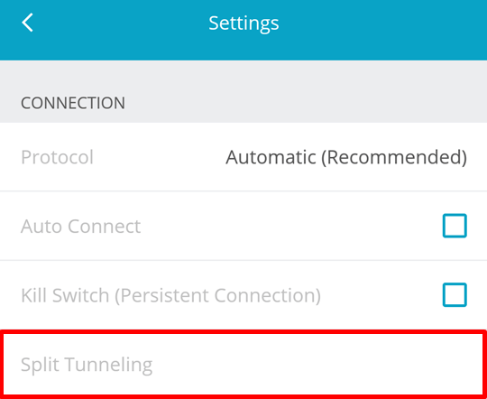 hide me android split tunneling