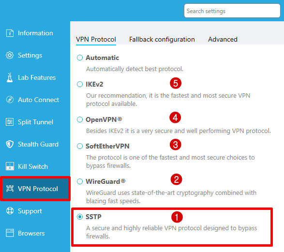 choose vpn protocol