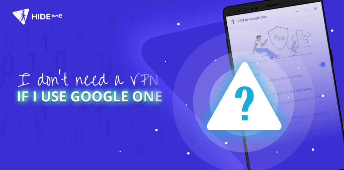 Do I Need a VPN If I Use Google One? Image of cell phone with question: Do I need VPN if I use Google One