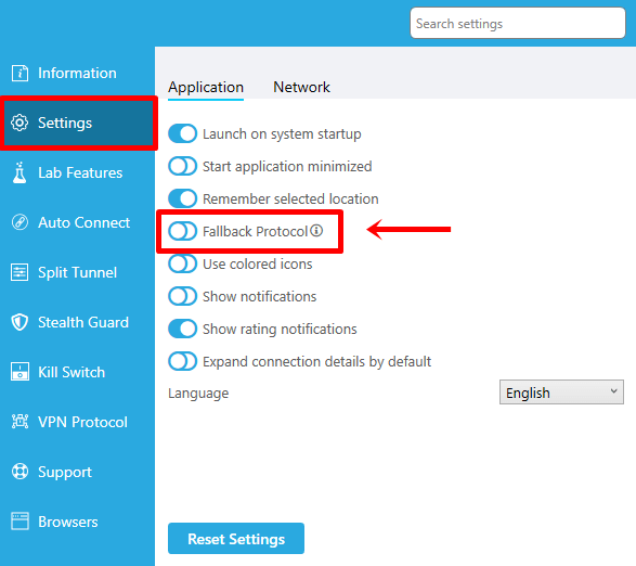 disable fallback protoco