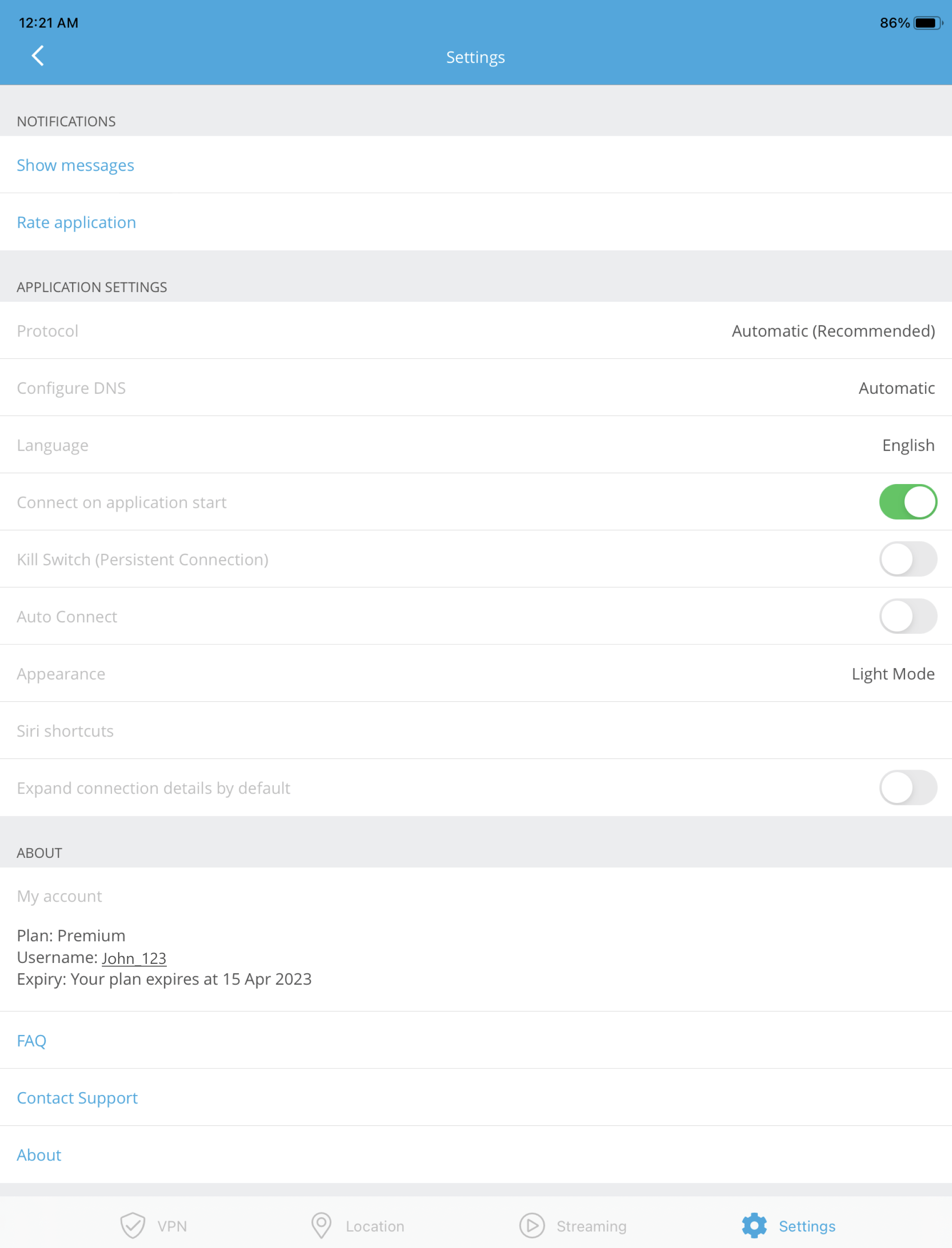 iPad - Settings