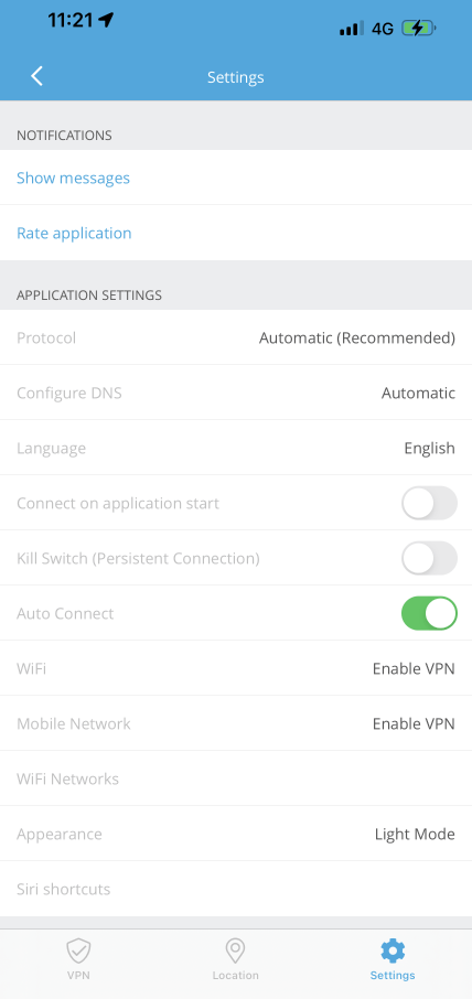 iPhone - Settings