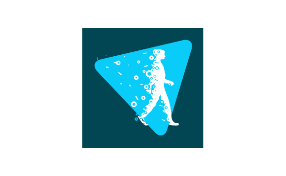 Icon, white on blue