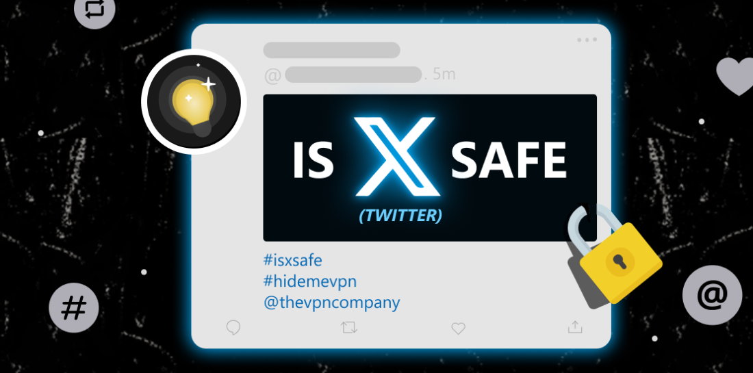 Discover the truth: Is Twitter (X) safe for you and your data? Image of Twitter (X) logo with lock. In the center of the image is a question: Is X safe?